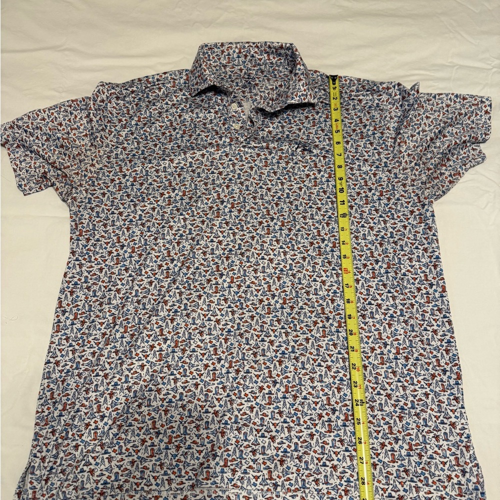Rhoback Men's Blue and Red Patterned Shirt